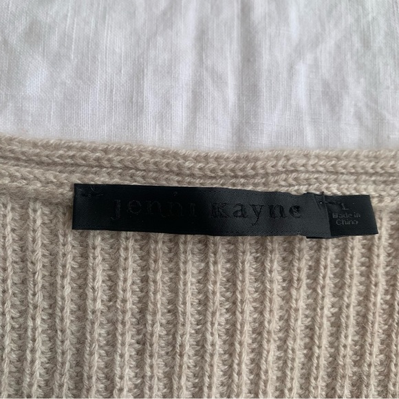 Jenni Kayne Cabin Wool Cashmere V Neck Oversized Knit Sweater Pullover Oatmeal - Picture 9 of 12